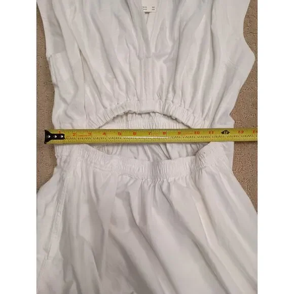 NWT Anthropologie Dress Womens Size Medium White Mini Cut Out - Picture 7 of 10
